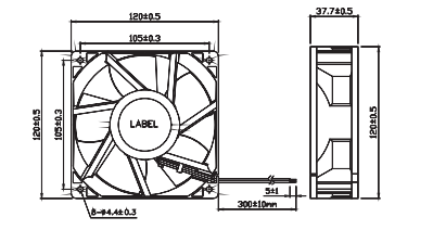12038 alta velocidade axial 120x120x38mm do ventilador de refrigeração 12V da C.C. 24V 5 lâminas 0