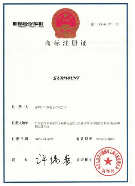 China Shenzhen Rengang Electronics Co., Ltd. Certificações